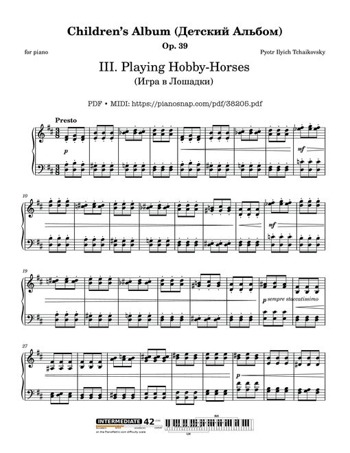 Playing Hobby-Horses, Children's Album, Tchaikovsky Op. 39