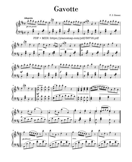 Gavotte — Francois-Joseph Gossec