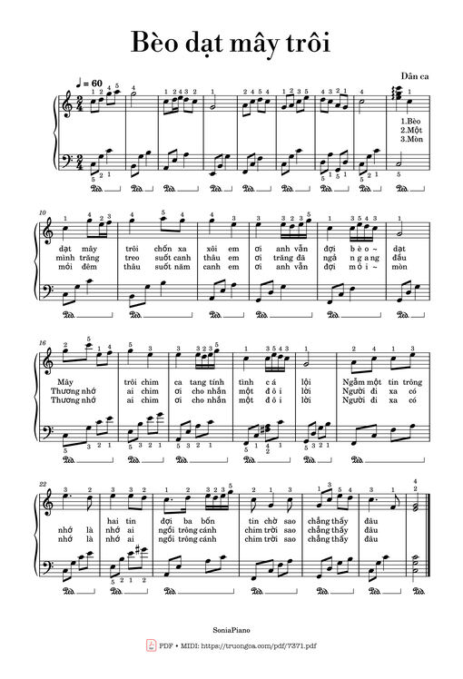 Bèo dạt mây trôi Piano solo