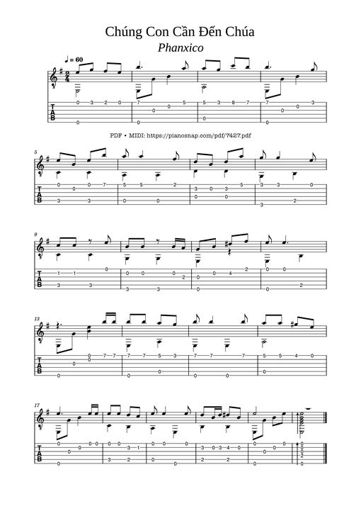 Chúng Con Cần Đến Chúa Guitar TAB
