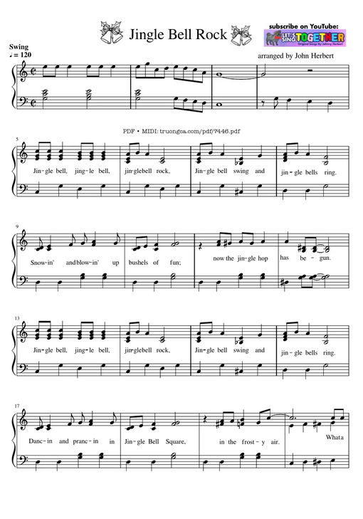 Jingle Bell Rock Piano Easy