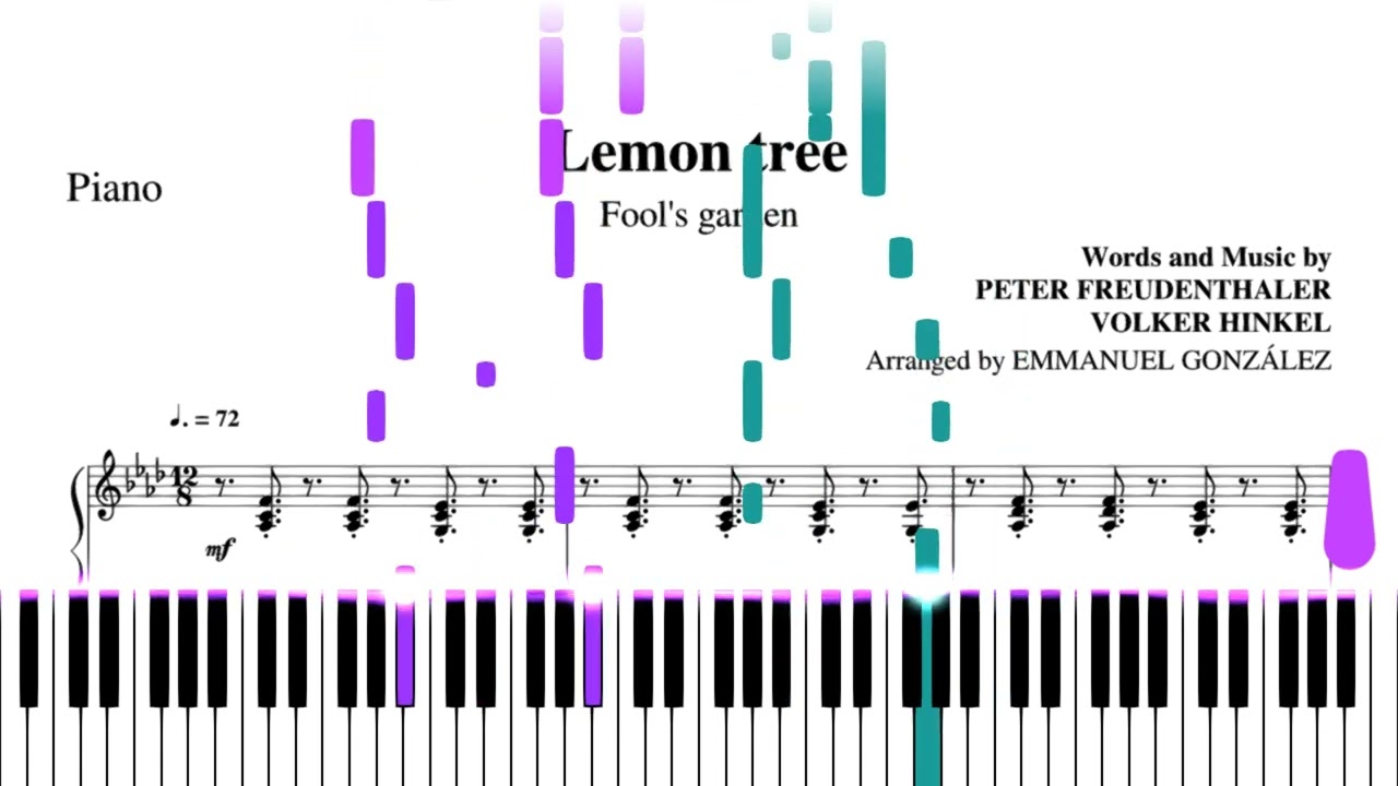 Lemon tree Piano — PETER FREUDENTHALER | Piano PDF & Video Tutorial ...