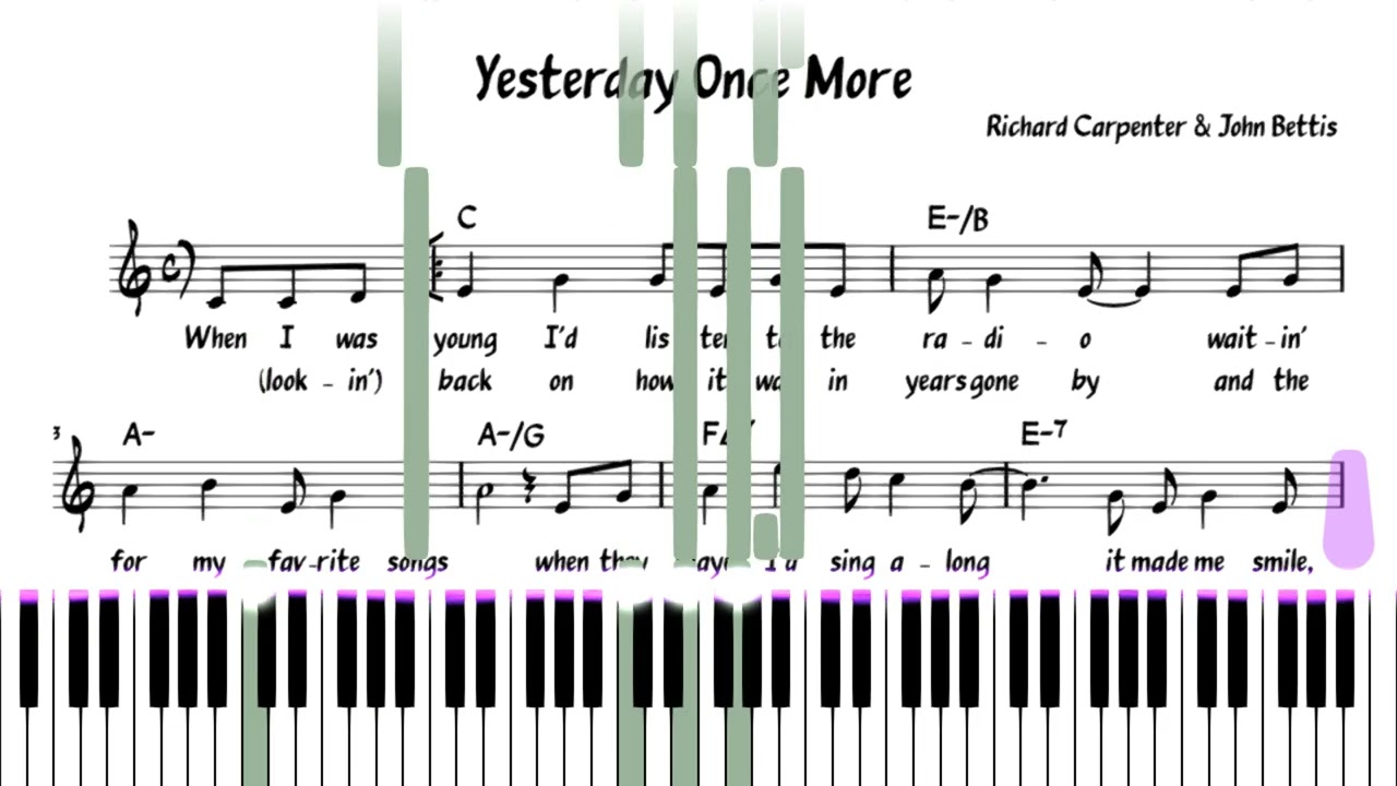 Yesterday Once More — Richard Carpenter | Piano PDF & Video Tutorial ...